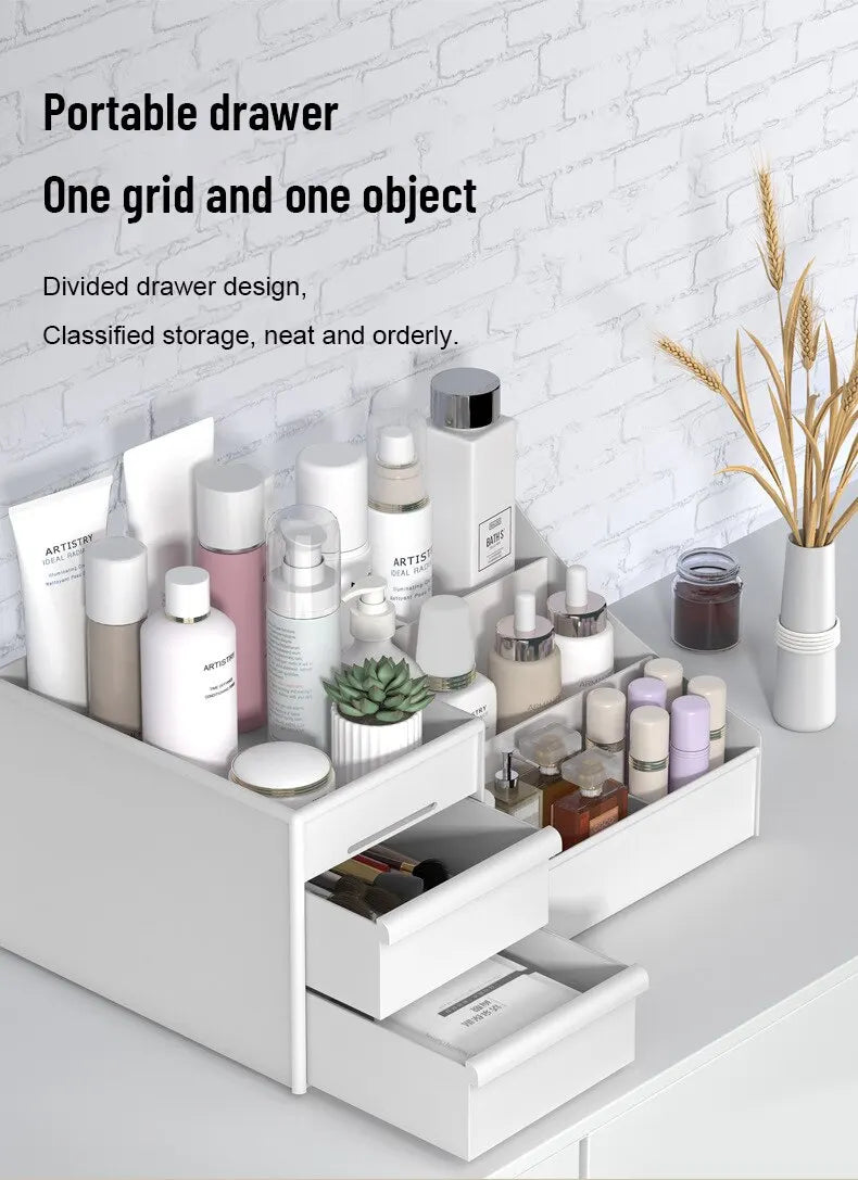 White Drawer Makeup Storage Box