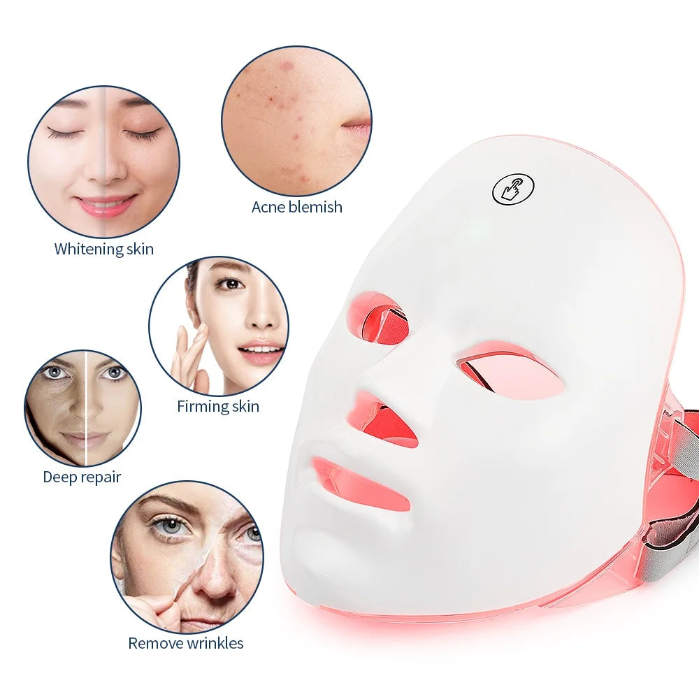 Wireless 7-Color LED Face Beauty Mask