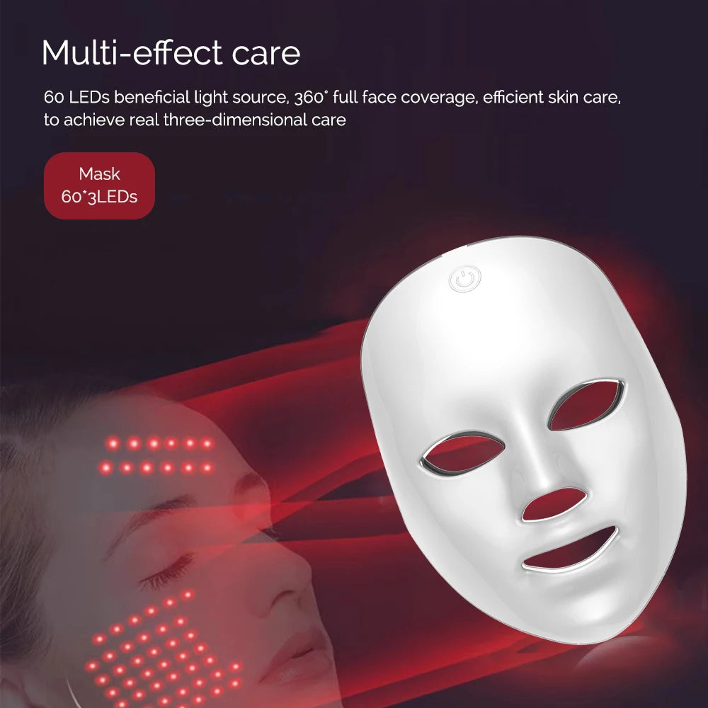 Wireless 7-Color LED Face Beauty Mask