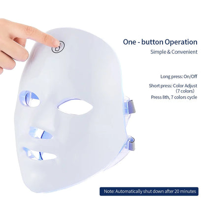 Wireless 7-Color LED Face Beauty Mask