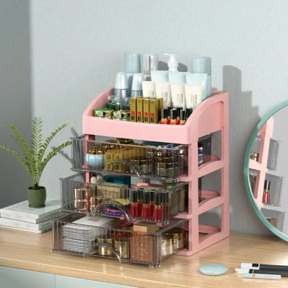 Elegant Multi-Layer Makeup & Jewelry Storage Box
