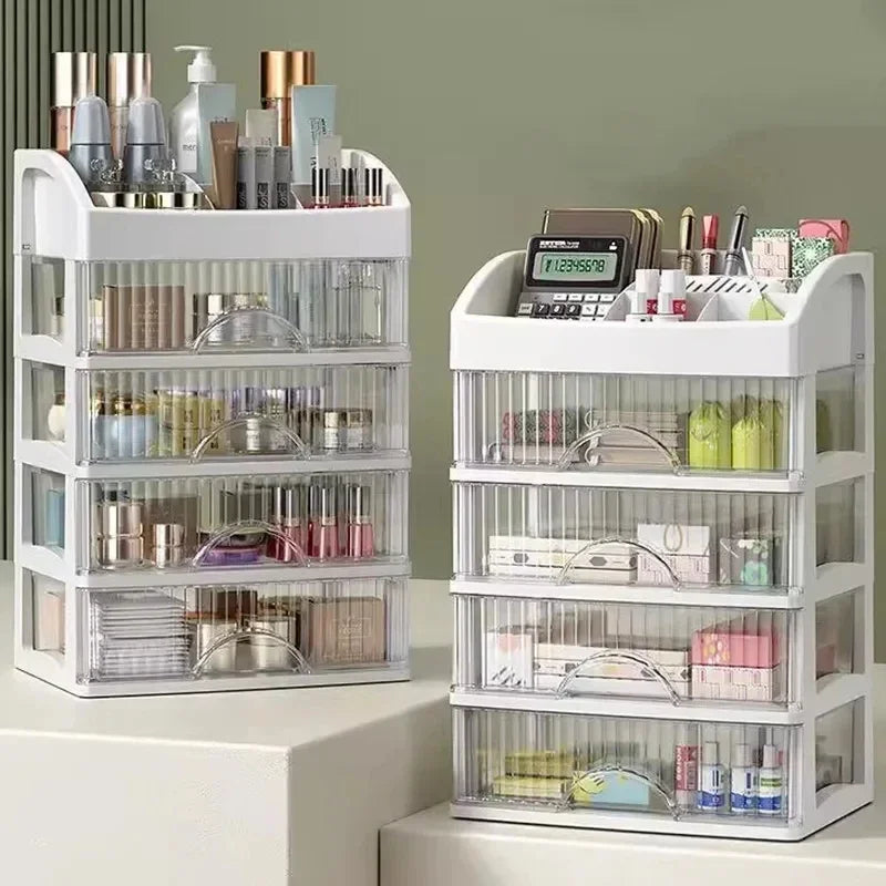Elegant Multi-Layer Makeup & Jewelry Storage Box