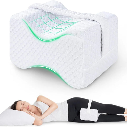 Knee Pillow for Side Sleepers with Adjustable Straps
